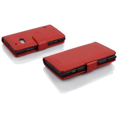 Custodia Compatibile Con Nokia Lumia 929 / 930 In Rosso Cremisi - Coperchio Protettivo Con Chiusura Magnetica E 3 Slot Per Carte - Foto 6
