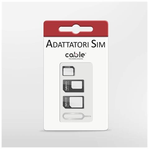 Adattatori Sim Card Kit Per Tutti I Smartphone E Tablet, 4 In 1 + Estrattore, Nano Sim-nano Sim Adapter-nano Micro Sim Adapter - Foto 5