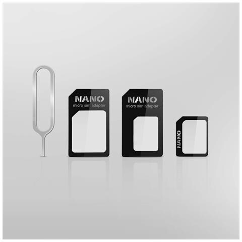 Adattatori Sim Card Kit Per Tutti I Smartphone E Tablet, 4 In 1 + Estrattore, Nano Sim-nano Sim Adapter-nano Micro Sim Adapter - Foto 1