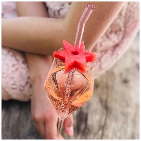 Smoothie Set Di 8 Cannucce Di Vetro Riutilizzabili Trasparenti - Foto 3