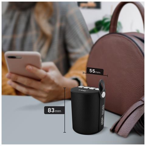 Speaker Wireless Bluetooth Led Multicolor Radio Fm Porta Usb Microsd Nero - Foto 2