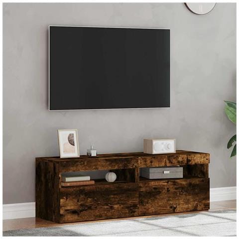 Mobili Porta TV con Luci LED 2 pz Rovere Fumo 60x35x40 cm - Foto 10