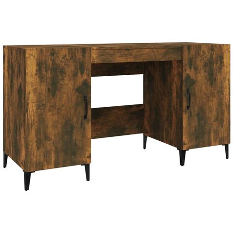 Scrivania Rovere Fumo 140x50x75 Cm In Legno Multistrato - Foto 1
