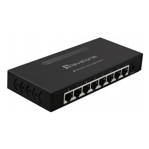 Switch di Rete GEU-0822 Non Gestito con 8 Porte RJ-45 Gigabit Ethernet (10/100/1000) Colore Nero - Foto 1