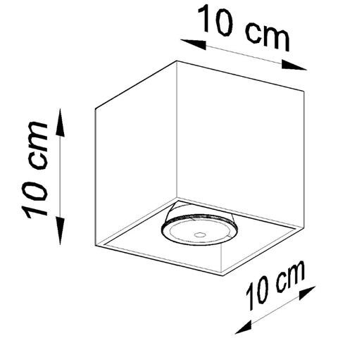 Sollux Lighting Lampada Da Soffitto Quad 1 Antracite Sl.0567 - Moderno Lampade Da Soffitto Antracite 10x10x10 Cm - Foto 7