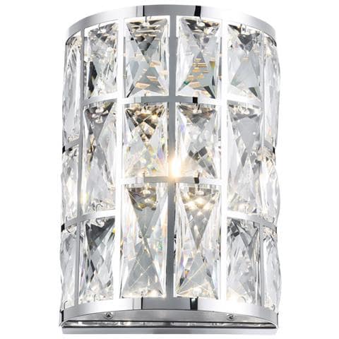 Applique Da Parete Moderno Gelid Metallo Cromo Cristallo 1 Luce E27 60w - Foto 2