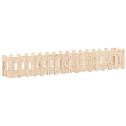 Fioriera Rialzata Giardino A Recinzione 200x30x30cm Legno Pino - Foto 2
