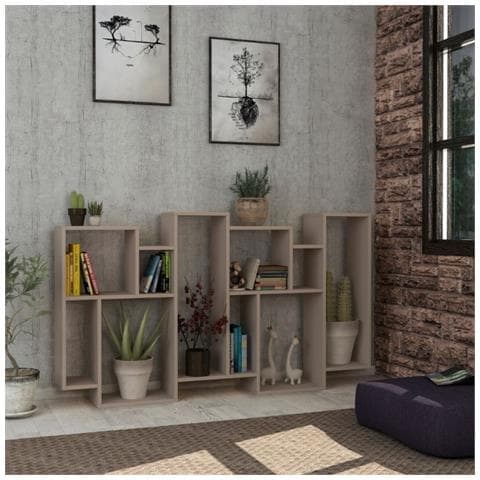 Libreria Orizzontale Bifacciale Tortora Karmato - Foto 1