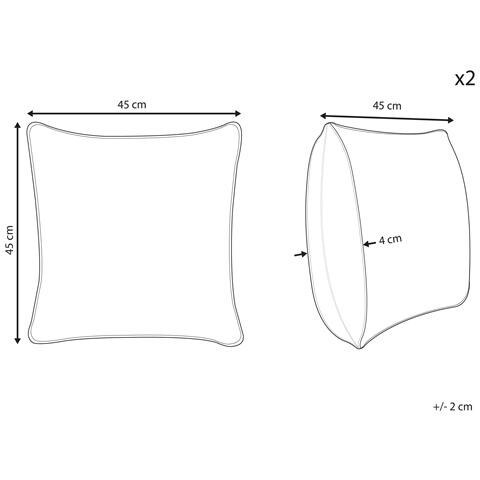 Set Di 2 Cuscini Hazel Cotone 45 X 45 Cm Bianco Trama Geometrica - Foto 2