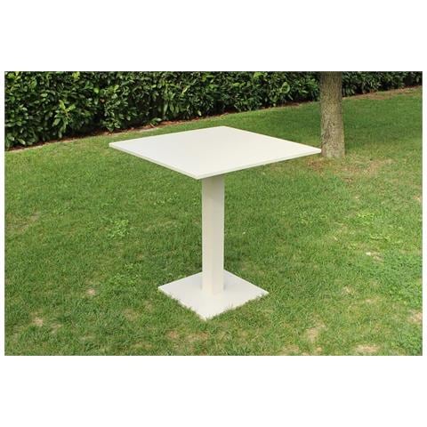 Tavolo A Colonna Quadrato 70x70 Cm Da Esterno Bar E Pub In Alluminio Rodi - Foto 2