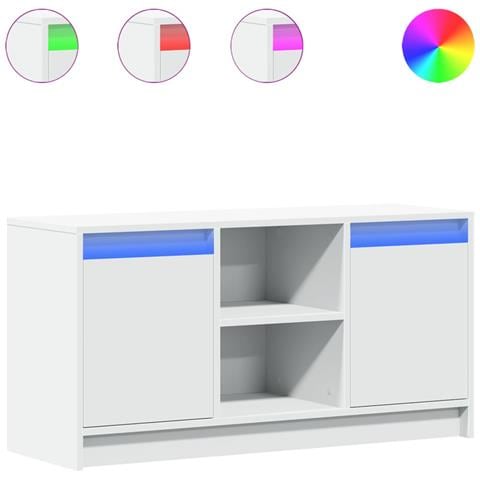 Mobile Porta Tv Con Led Bianco 100x34x50 Cm In Truciolato - Foto 2