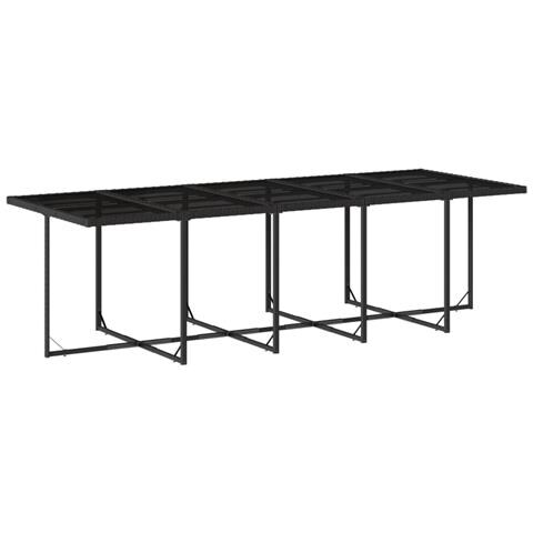 Set Da Pranzo Da Giardino 15 Pz Con Cuscini Nero In Polyrattan - Foto 3