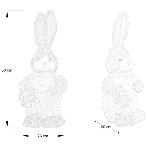 Conigli Coppia Rabbit In Paglia Rafia Alti 60 Cm - Foto 5