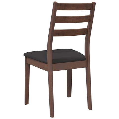 Sedie da Pranzo con Cuscini 2pz Marrone Legno Massello di Hevea - Foto 10