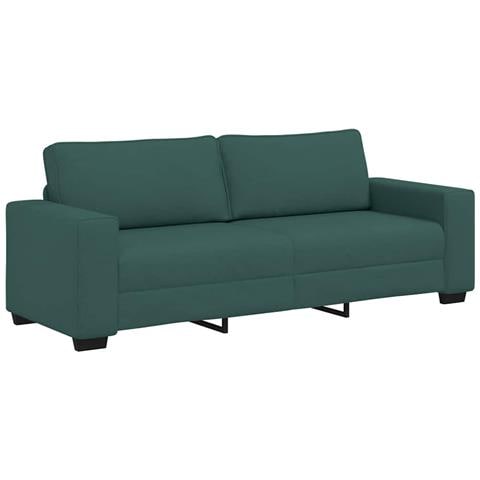 Divano a 3 Posti Verde Scuro 180 cm in Tessuto - Foto 1