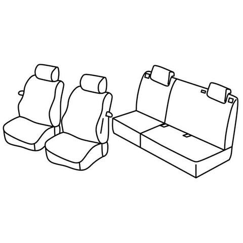 Set Coprisedili Superior - Nero/grigio - Compatibile Per Fiat Grande Punto 3p (09/05>04/12) - Fiat Punto 3p (01/12>08/18) - Fiat Punto Evo 3p (10/09>04/12) - Foto 1