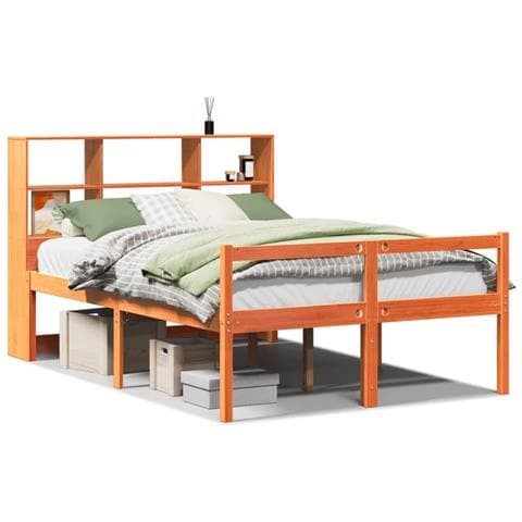 Letto Libreria Senza Materasso Marrone Cera 120x190 Cm Legno - Foto 2