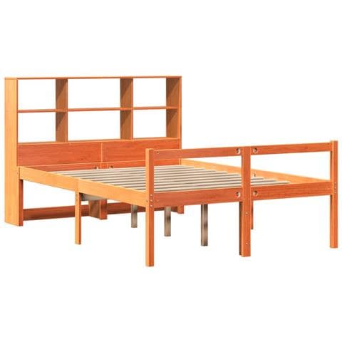 Letto Libreria Senza Materasso Marrone Cera 120x190 Cm Legno - Foto 3