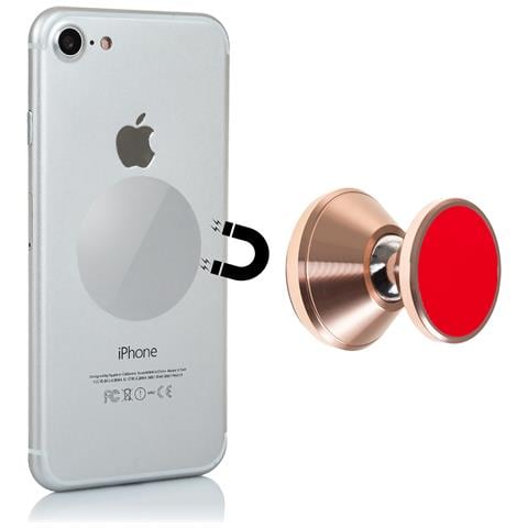 Supporto Da Auto Magnetico Con Rotazione A 360° E Regolazione Inclinazione 3x3x3 Cm. Colore: Oro Rosa - Foto 2