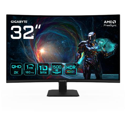 GS32QCA 31,5" Monitor Gaming Curvo QHD - 2560 x 1440, 180Hz, 1ms, 250 cd /m², FreeSync, HDR Ready, HDMI 2.0, Displayport 1.4 - Foto 1