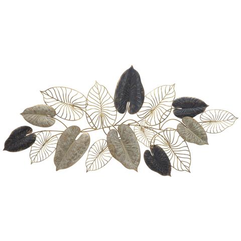 Decorazione In Metallo 3d Foglia 26 - Multicolore - Metallo - 131x4,5x61 Cm - Foto 1