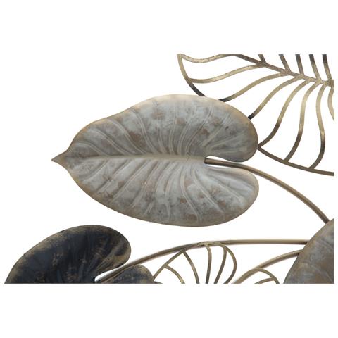 Decorazione In Metallo 3d Foglia 26 - Multicolore - Metallo - 131x4,5x61 Cm - Foto 2