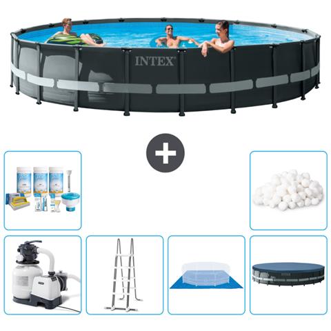 Piscina Fuori Terra - In Giro - 610x610x122 Cm - Grigio - Include Accessori Coordinati Cb41 - Foto 1