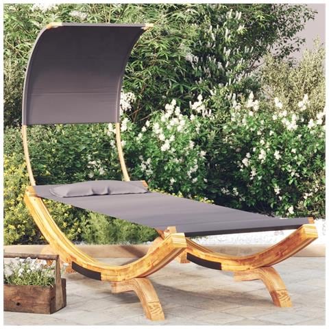 Lettino Con Tettuccio 100x200x126 Cm In Legno Curvato Antracite - Foto 6