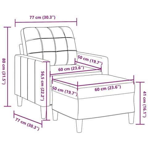 Poltrona con Poggiapiedi Blu 60 cm in Velluto - Foto 7