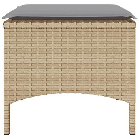 Divano Giardino 2 Posti con Tavolo e Sgabelli Beige Polyrattan - Foto 9