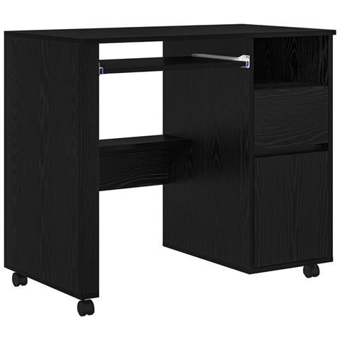 Scrivania in Rovere Nero Rovere Nero Legno ingegnerizzato, Metallo - Foto 1