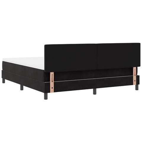 Letto con Rete a Molle e Materasso Super King Nero Velluto - Foto 9