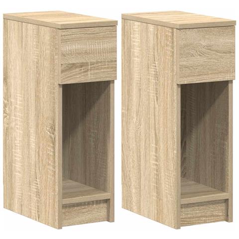 Comodini con Cassetto 2 pz Rovere Sonoma 20x36x60 cm - Foto 1