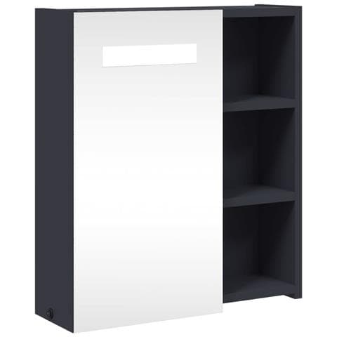 Armadietto Bagno con Specchio e LED Grigio Chiaro 45x13x52 cm - Foto 1