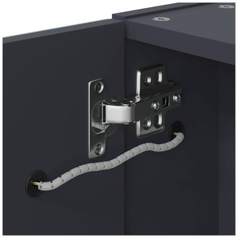 Armadietto Bagno con Specchio e LED Grigio Chiaro 45x13x52 cm - Foto 9