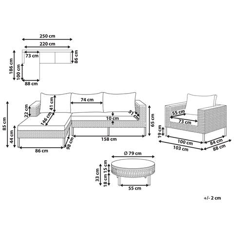 Set Da Giardino Con Tavolo 4 Posti Calasetta Lato Destro Beige - Foto 8