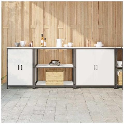 Set di Stoccaggio per Cucina 3 pcs Bianco 240 x 50 x 92 cm - Foto 2