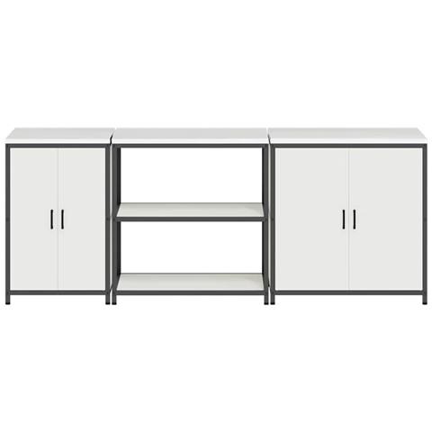 Set di Stoccaggio per Cucina 3 pcs Bianco 240 x 50 x 92 cm - Foto 9