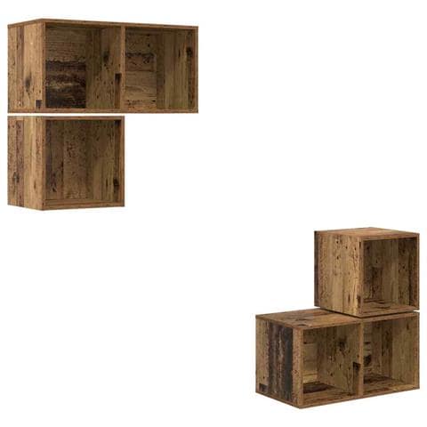 Set mobile TV 4 pcs Legno vecchio 37 x 37 x 72 cm - Foto 1