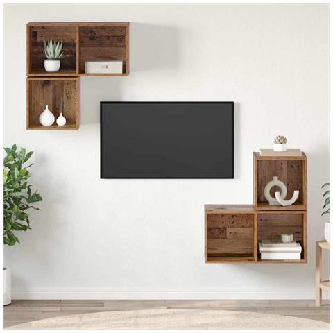 Set mobile TV 4 pcs Legno vecchio 37 x 37 x 72 cm - Foto 2