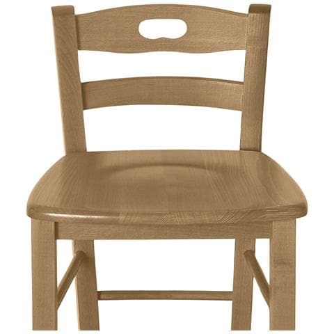 Sgabello Di Legno Noce Chiaro H 66cm Con Foro Nello Schienale E Seduta Massello - Foto 5
