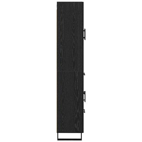 Credenza 2 pcs Rovere Nero Legno Stratificato e Vetro - Foto 9