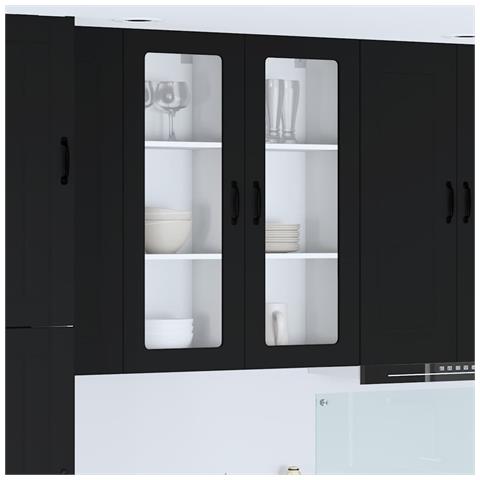 Pensile cucina Nero 40 x 31 x 100 cm Legno multistrato - Foto 2