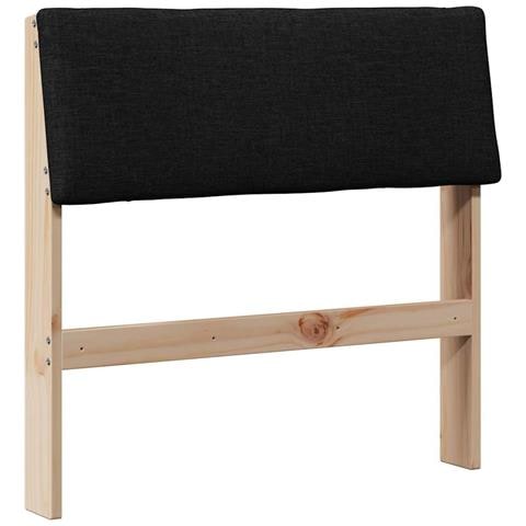 Testiera imbottita Nero 75 cm Pino massello - Foto 1