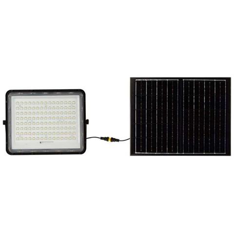 Faro LED con Telecomando e Pannello Solare 20W 6400K IP65, colore Nero - Foto 1
