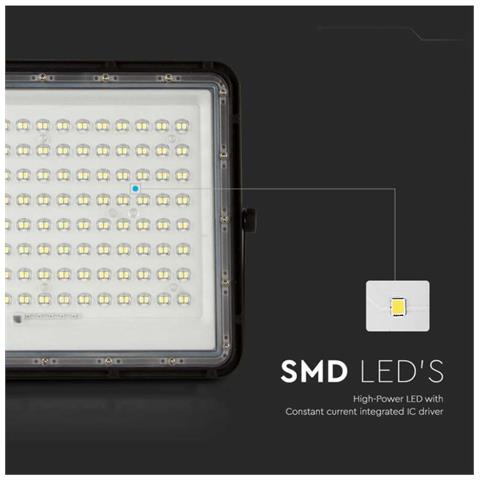 Faro LED con Telecomando e Pannello Solare 20W 6400K IP65, colore Nero - Foto 3