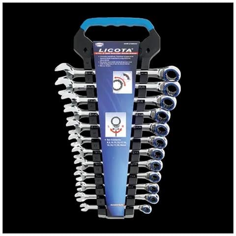 Set Chiavi A Cricchetto Reversibili  12 Pezzi (8-19mm)  72 Denti  Qualità Professionale - Foto 1