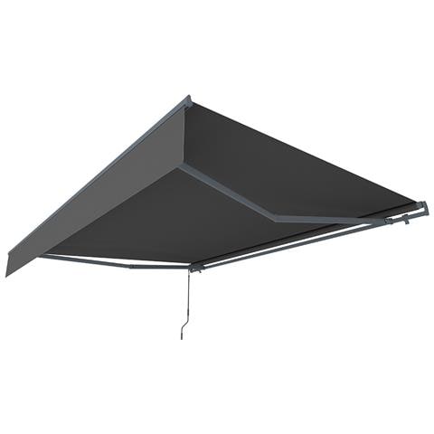 Adro Tenda Da Sole Manuale 3,95 X 3 M In Alluminio Con Telo Grigio - Foto 1