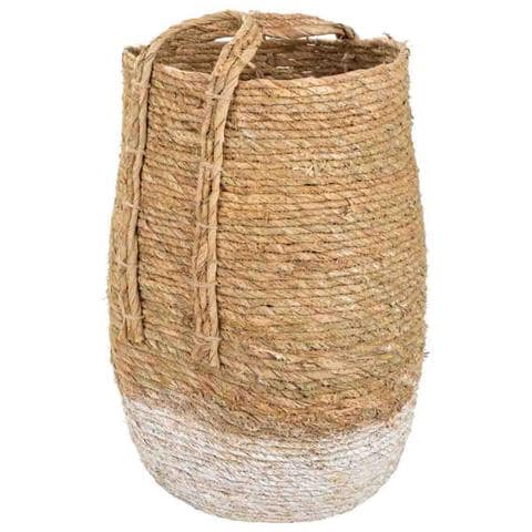 Navicella In Fibra Naturale Marrone 27x37x60h - Foto 1