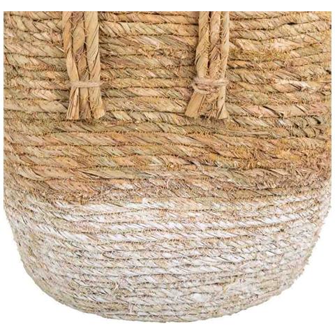 Navicella In Fibra Naturale Marrone 27x37x60h - Foto 4
